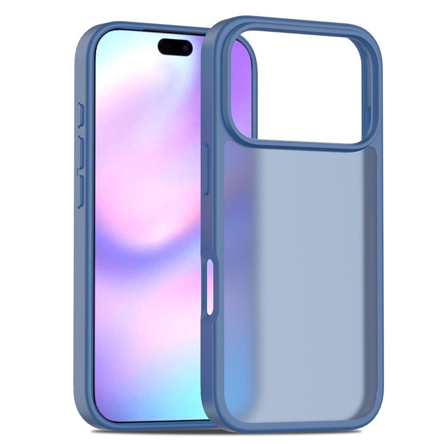 Matte Case for iPhone 17 Pro Case,Shockproof Protective Hard Back Slim Phone Case,Frosted Translucent Back Phone Cover, Anti-Fingerprint - Blue